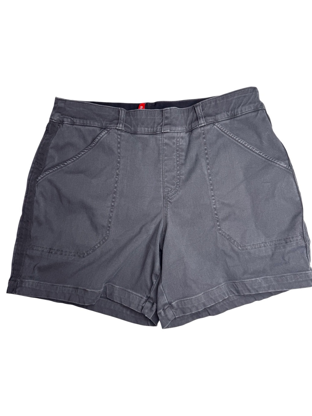 SPANX Stretch Twill 6” Shorts Women’s Large Washed Black Pull-On Slimming 20358R